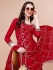 Jacquard chinon sharara suit in Red colour 66216